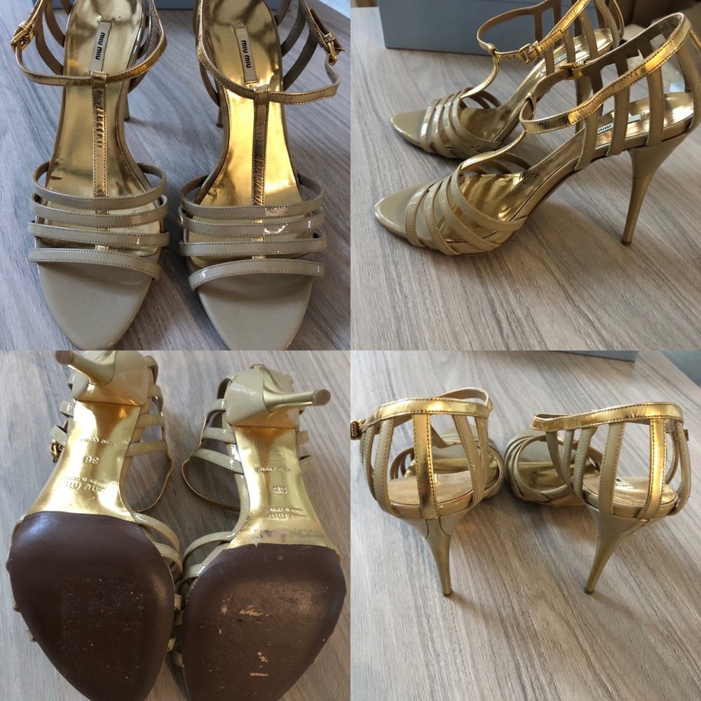 Pre Owned Miu Miu T Strap Patent Leather  Size 36